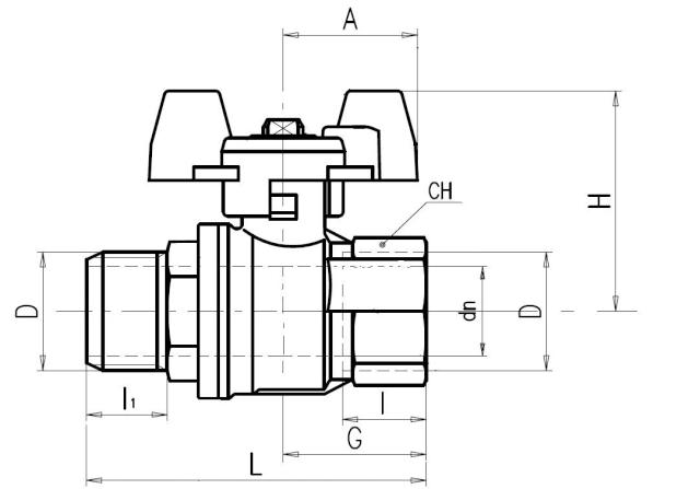 Ball Valve, T-Handle - Male x Female