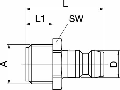 Connector nipple Male threaded INOX