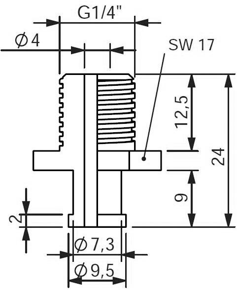 Fittings for Vacuum Cup 1,5 Bellow, Ø20, Ø40
