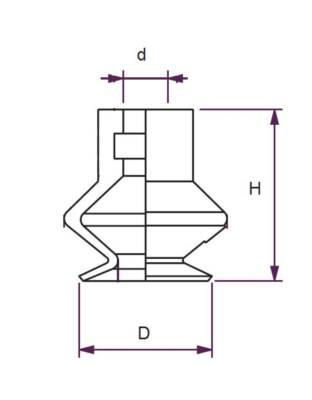 1,5 Bellow Vacuum Cups Ø15-Ø52mm Convum Compatible