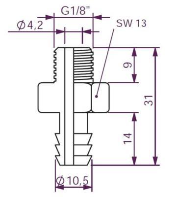 Fittings for Vacuum Cup 1,5 Bellow Ø32